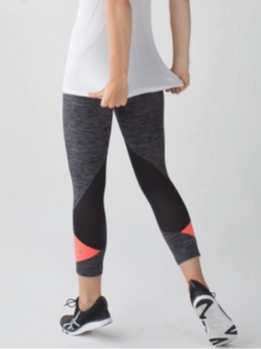 Lululemon Pace Rival Crop Wee Are From Space Black Slate Grapefruit Leggings